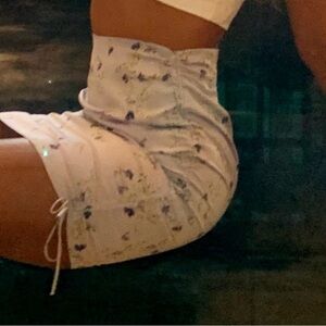 Floral Ruched Mini Skirt